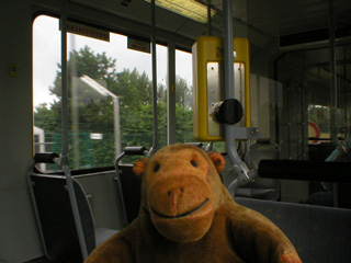 Mr Monkey aboard a coastal tram