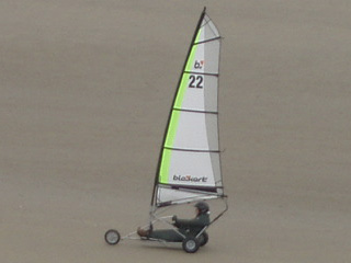 A landyacht on the beach