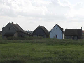 The four recreated houses