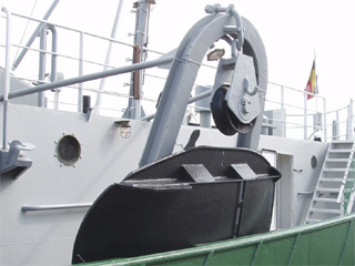 An otter board and gear, viewed from the promenade