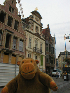 Mr Monkey looking up at the House of the Tied Boatmen