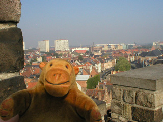 Mr Monkey looking down on the Prinsenhof district