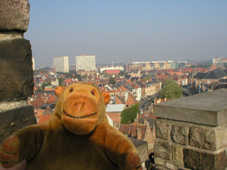 Mr Monkey looking down on the Prinsenhof district