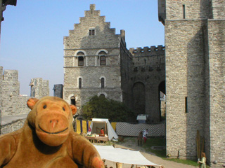 Mr Monkey looking at the Count's House from the southern rampart