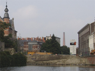 The blocked end of the canal