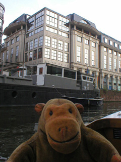 Mr Monkey looking at a shopping centre