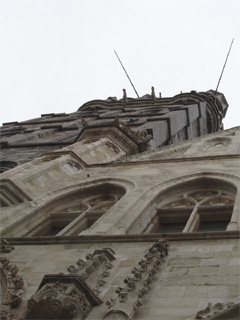 Looking up at the tower from below