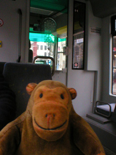 Mr Monkey aboard a Ghent tram