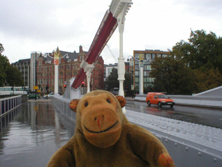 Mr Monkey crossing Chelsea Bridge