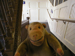 Mr Monkey on the stairs of the North Tower