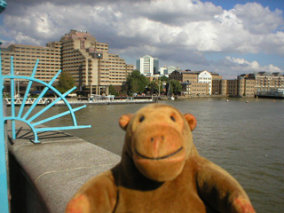 Mr Monkey looking towards St Katherine's Dock