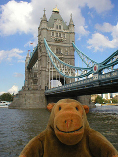 Mr Monkey looking at Tower Bridge