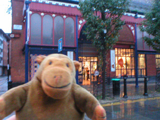 Mr Monkey outside the Manchester Craft & Design Centre
