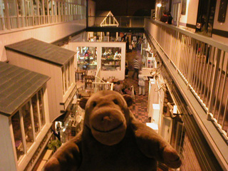 Mr Monkey looking down from the gallery