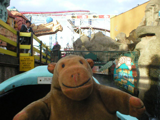 Mr Monkey sailing out of the River Caves ride
