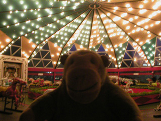 Mr Monkey leaving the Derby Racer ride