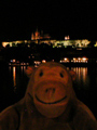 Looking from Charles Bridge at night