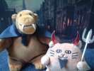 Monkey vampire and horned cat